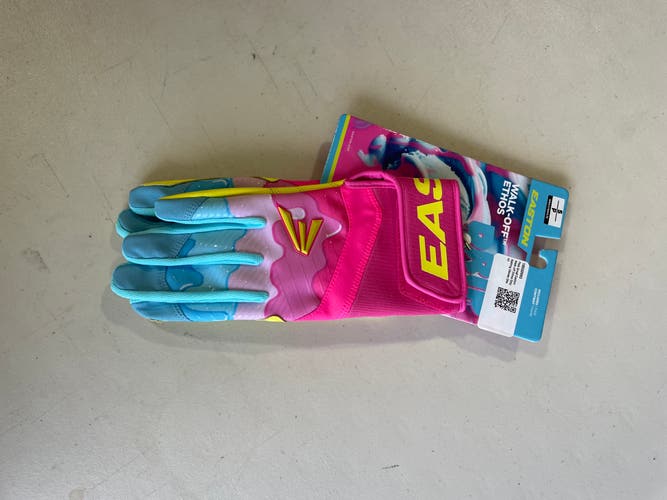 Pink Small Easton Walk off Ethos Drip Batting Gloves (New)