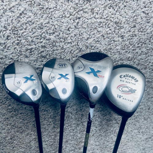 Callaway X Big Bertha Mens Right Handed Hybrid Wood Driver Golf Club Set