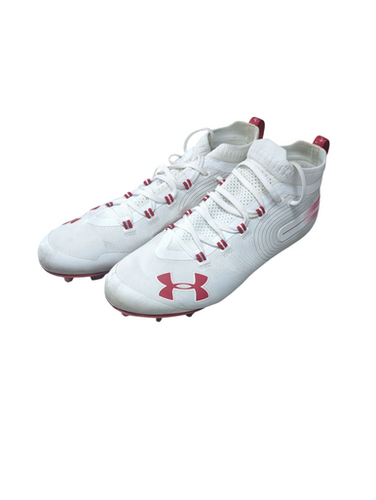 Used Under Armour Adult FB Cleats White Senior 11.5 11833-S000165253