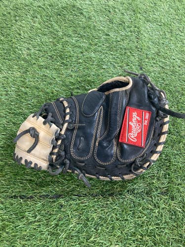 Black Rawlings Gold Glove Elite RH Catcher's Baseball Glove 32.5" (Used)