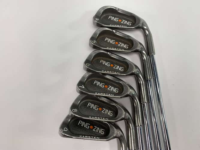 Ping Zing Iron Set 4-9 Orange Dot 2* Flat Karsten KT-M Regular Mens RH- -.5"