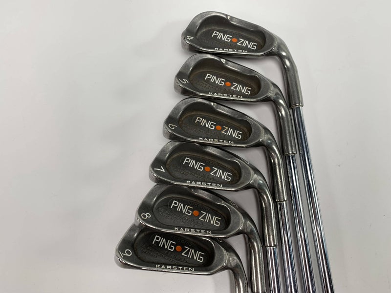 Ping Zing Iron Set 4-9 Orange Dot 2* Flat Karsten KT-M Regular Mens RH- -.5"
