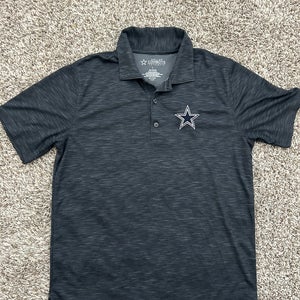 Dallas Cowboys Authentic Polo Golf Shirt Men's Large Stretch Heather Gray
