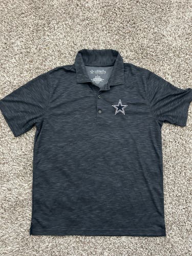 Dallas Cowboys Authentic Polo Golf Shirt Men's Large Stretch Heather Gray