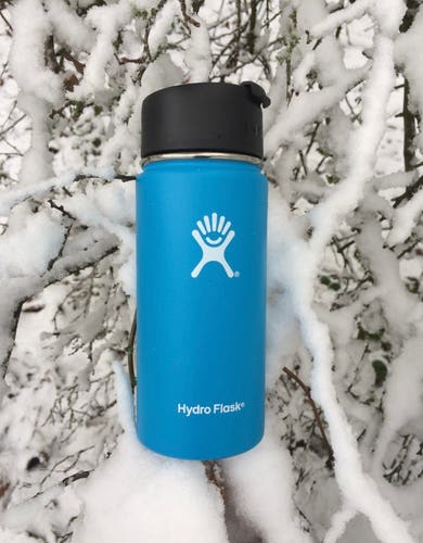 Hydro Flask 16oz wide mouth Blue water bottle TempShield "Pie in the Sky"