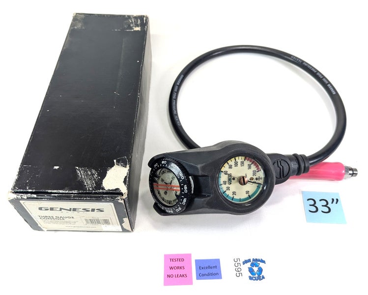 Genesis Navigator 3 Gauge Scuba Dive Complete Console Pressure, Depth, Compass