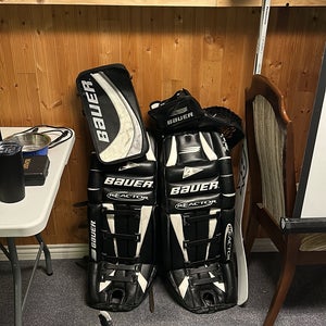 Bauer pads and glove and blocker