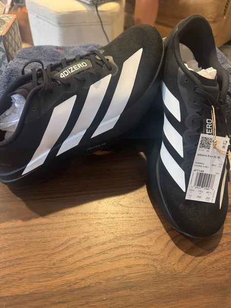 Black Men's Adult Size M 11.0 (W 12.0) Adidas Adizero Shoes (New)