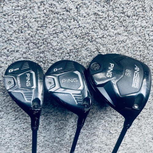 PING G425 & Anser Mens Right Handed Hybrid Wood Driver Golf Club Set X Stiff