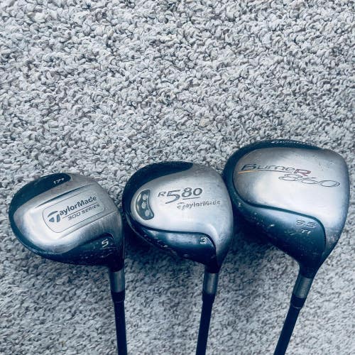 TaylorMade Mens Right Handed Wood Driver Golf Club Set