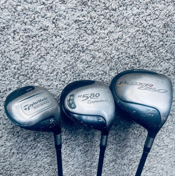 TaylorMade Mens Right Handed Wood Driver Golf Club Set