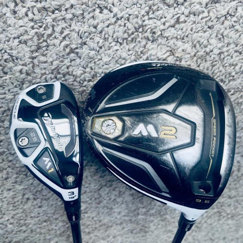 TaylorMade M2 M1 Mens Right Handed Driver & Hybrid Golf Club Set w/ Covers