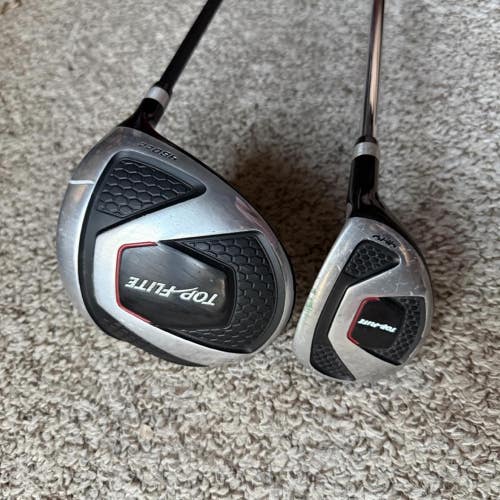 Topflite Driver and 4 Hybrid Golf Club Combo Set Mens Flex