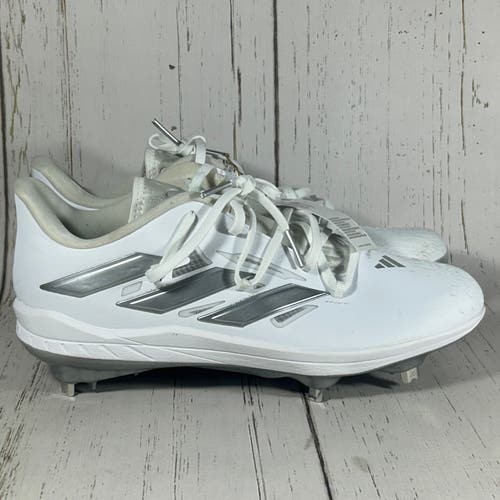 Adidas Adizero Afterburner 9 Metal Baseball Cleats White Silver Mens 8.5 IG2313