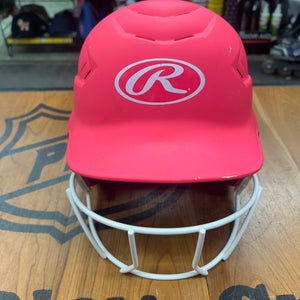Rawlings Batting Helmet W/mask 6 1/2”-7 1/2- Neon Pink