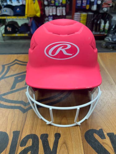 Rawlings Batting Helmet W/mask 6 1/2”-7 1/2- Neon Pink