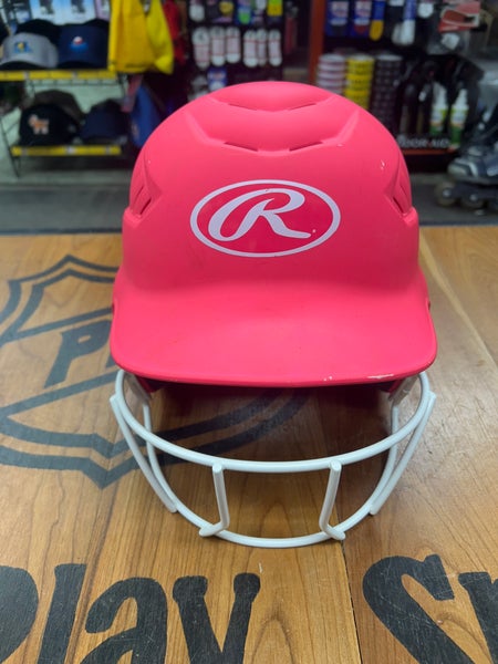 Rawlings Batting Helmet W/mask 6 1/2”-7 1/2- Neon Pink