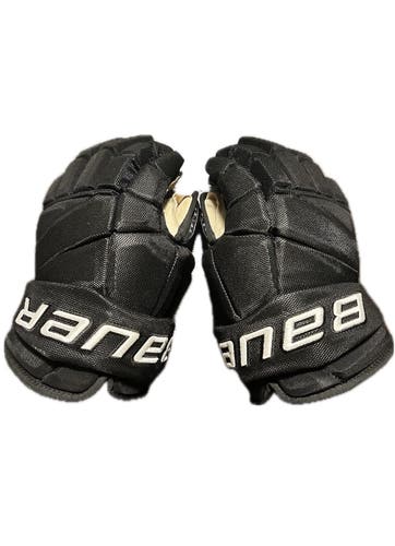 Used Black 14” Bauer Vapor Hockey Gloves
