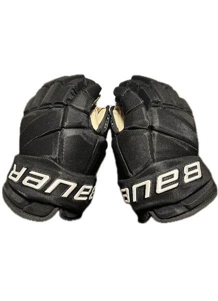 Used Black 14” Bauer Vapor Hockey Gloves
