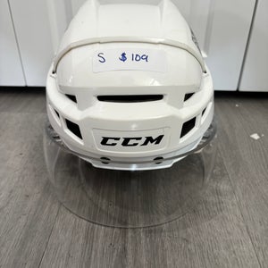 Used Charlotte Checkers Small CCM Pro Stock Vector V08 Helmet #15