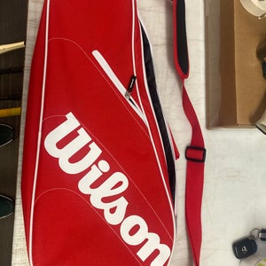 WILSON RED DOUBLE TENNIS RACQUET BAG (Used)