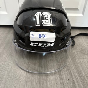 Used Charlotte Checkers Small CCM Pro Stock #13 Vector V08 Helmet