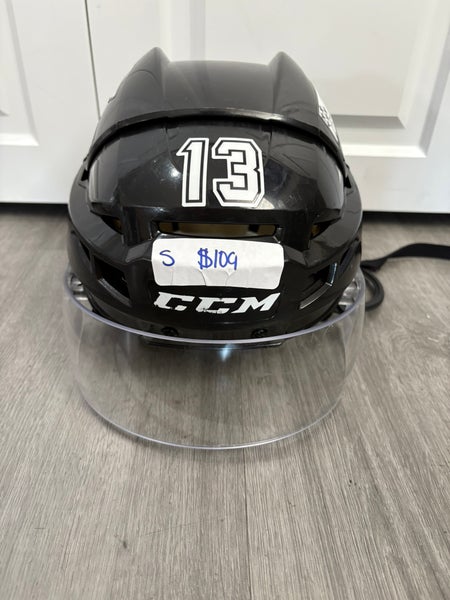 Used Charlotte Checkers Small CCM Pro Stock #13 Vector V08 Helmet