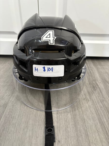 Used Charlotte Checkers Medium CCM Pro Stock #4 Vector V08 Helmet