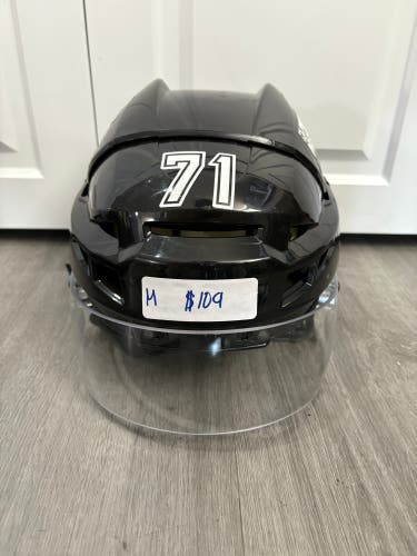 Used Charlotte Checkers Medium CCM Pro Stock #71 Vector V08 Helmet