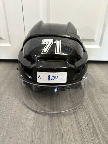 Used Charlotte Checkers Medium CCM Pro Stock #71 Vector V08 Helmet