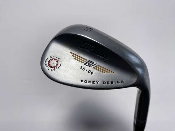Titleist Vokey Spin Milled Chrome 2009 Lob Wedge LW 58* 4 Wedge Steel Mens RH