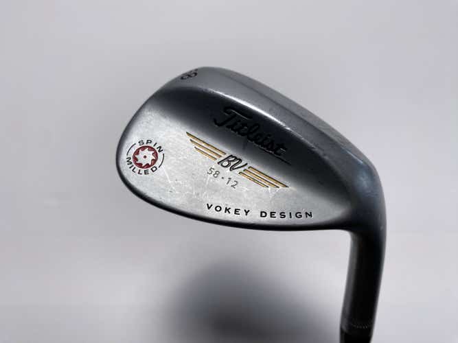 Titleist Vokey Spin Milled Chrome 2009 Lob Wedge LW 58* 12 Wedge Steel Mens RH