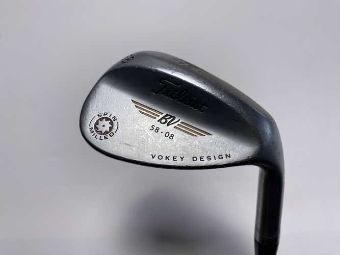 Titleist Vokey Spin Milled Chrome 2009 Lob Wedge LW 58* 8 Wedge Steel Mens RH