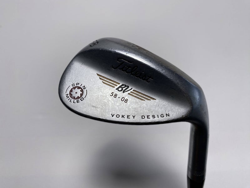 Titleist Vokey Spin Milled Chrome 2009 Lob Wedge LW 58* 8 Wedge Steel Mens RH