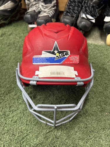 All Star Batting Helmet W/mask 5 7/8”-6 3/4” - Red