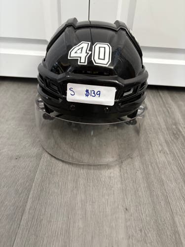 Charlotte Checkers #40 Small CCM Tacks 910 Helmet Pro Stock (Used)