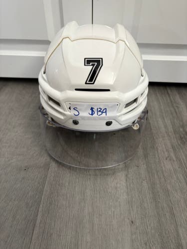 Charlotte Checkers #7 Small CCM Tacks 910 Helmet Pro Stock (Used)