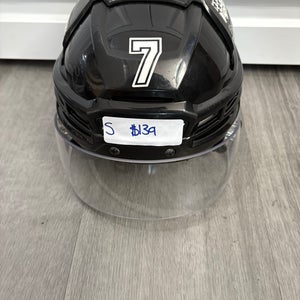 Charlotte Checkers #7 Small CCM Tacks 910 Helmet Pro Stock (Used)