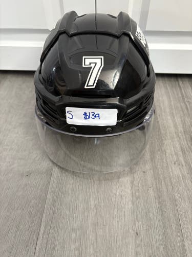 Charlotte Checkers #7 Small CCM Tacks 910 Helmet Pro Stock (Used)