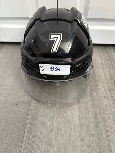Charlotte Checkers #7 Small CCM Tacks 910 Helmet Pro Stock (Used)