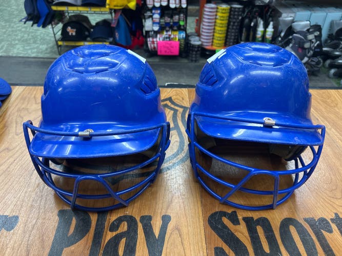 Rawlings Batting Helmet W/mask  6 1/2”-7 1/2” Royal