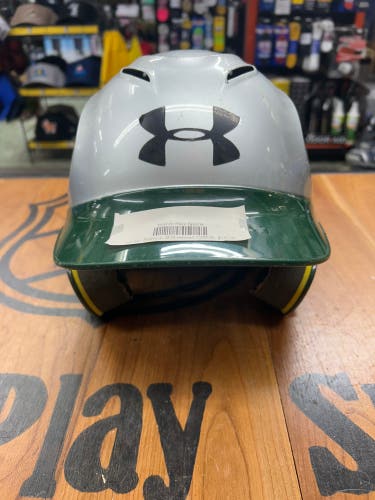 Under Armour Batting Helmet  6 1/2”-7 1/2” Silver/Green