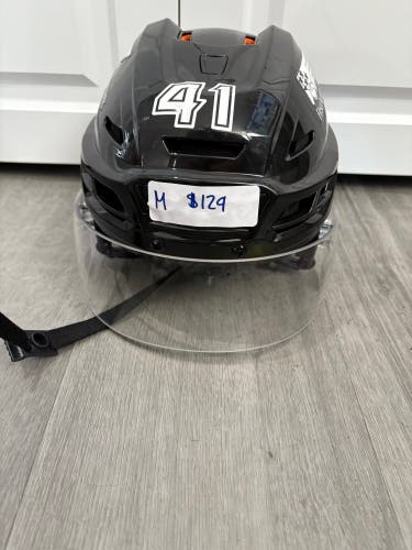 Charlotte Checkers Medium CCM Tacks 710 Helmet Pro Stock #41 (Used)
