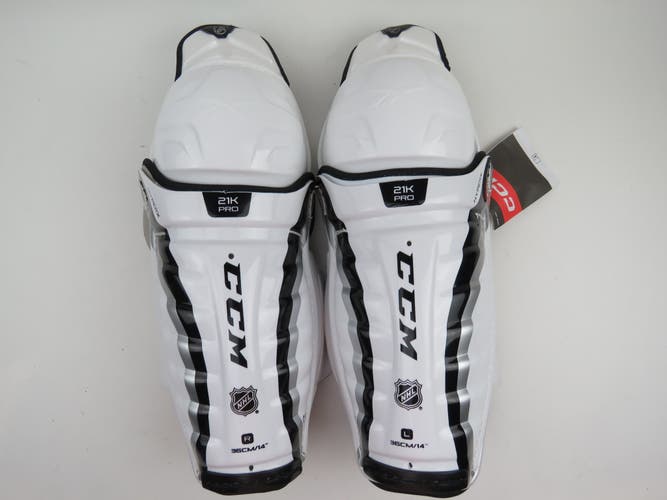CCM 21K Pro NHL Pro Stock Ice Hockey Player Shin Pads Protective Senior Size 14" NWT