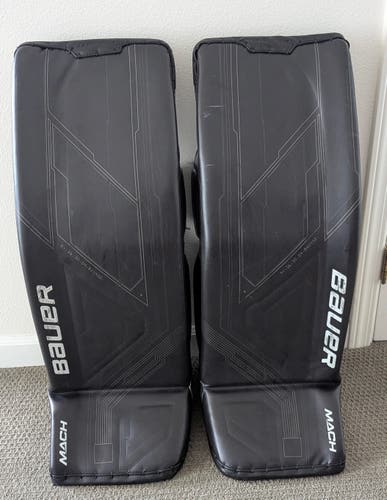 Bauer Mach Large Goalie Leg pads Black Used