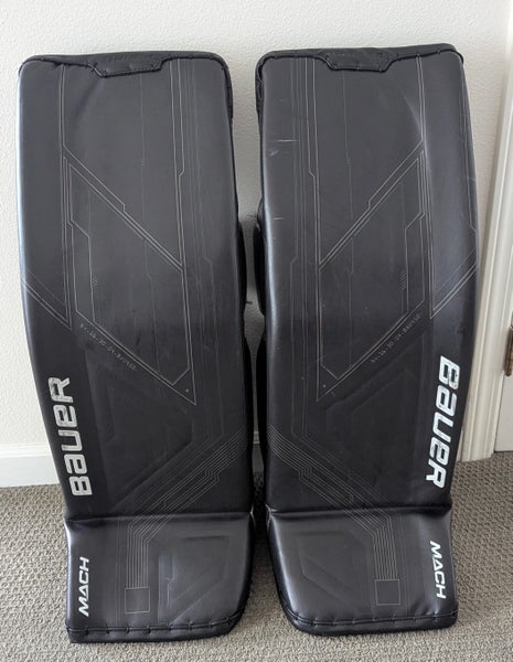 Bauer Mach Large Goalie Leg pads Black Used