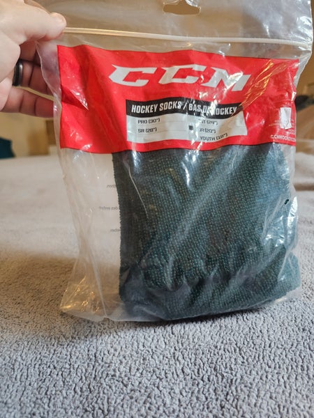 Green Junior Medium CCM Socks (New)