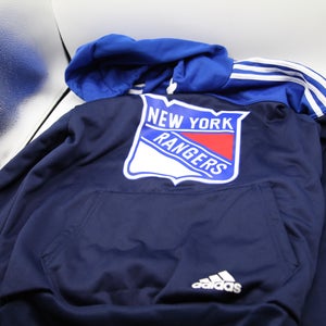 Men's New York Rangers Adidas Navy Stadium Pullover Hoodie (Adult Small)