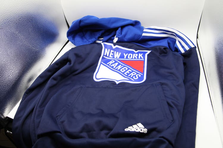 Men's New York Rangers Adidas Navy Stadium Pullover Hoodie (Adult Small)