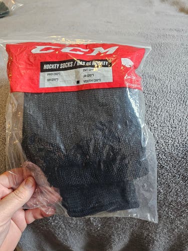Black Youth Small CCM Socks